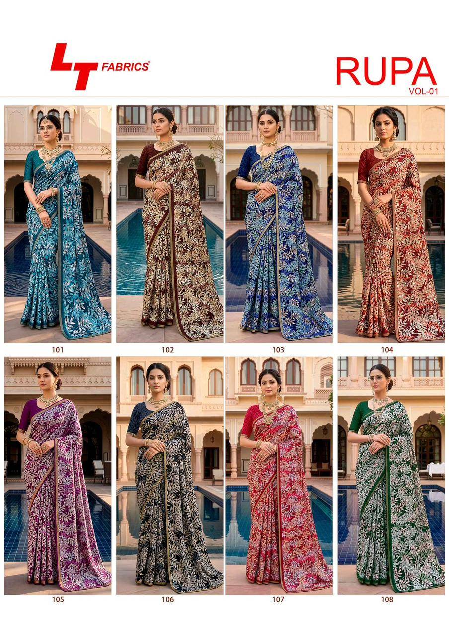 RUPA VOL- 1 By KASHVI CREATION 101 To 108 Series Indian Traditional Wear Collection Beautiful Stylish Fancy Colorful Casuals Wear Dola Silk Print Sarees At Wholesale Price